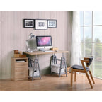 American Furniture Classics Os Home And Office Adjustable Height Writing Desk With Sturdy Metal Base, Cross Hatch Birch