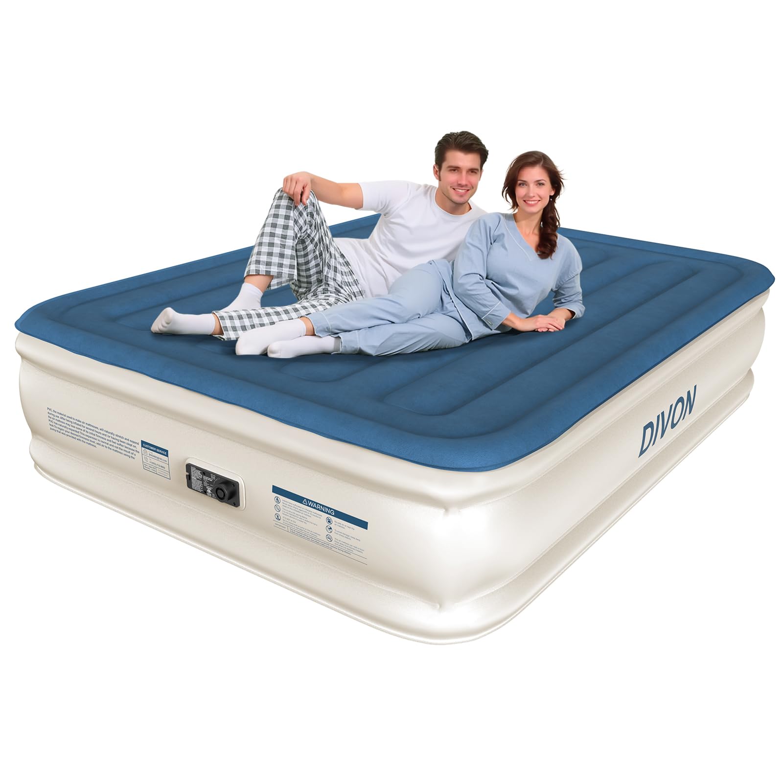 DIVON Air Mattress Queen with Built in Pump,18 Raised Self Inflatable Mattress,Foldable Blow Up Mattress in 3 Mins,Portable Ai