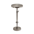 Kate and Laurel Engles Traditional Adjustable-Height Pedestal Drink Table; 10 x 10 x 30; Antique Silver; Vintage Round Indoor Me