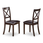 East West Furniture BOST3-CAP-LC 3 Piece Modern Dining Table Set Contains a Round Kitchen Table and 2 Faux Leather Dining Room Chairs, 42x42 Inch, Cappuccino