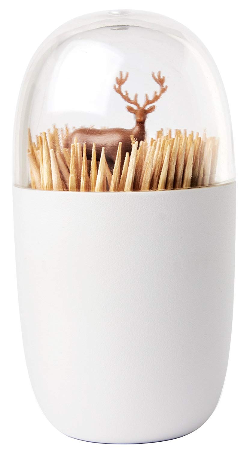 QUALY Deer Meadow Toothpick Holder Unique Home Design Decoration Unusual Gift FKitchen Gadgets Housewarming BPA-Free Cool Kitche