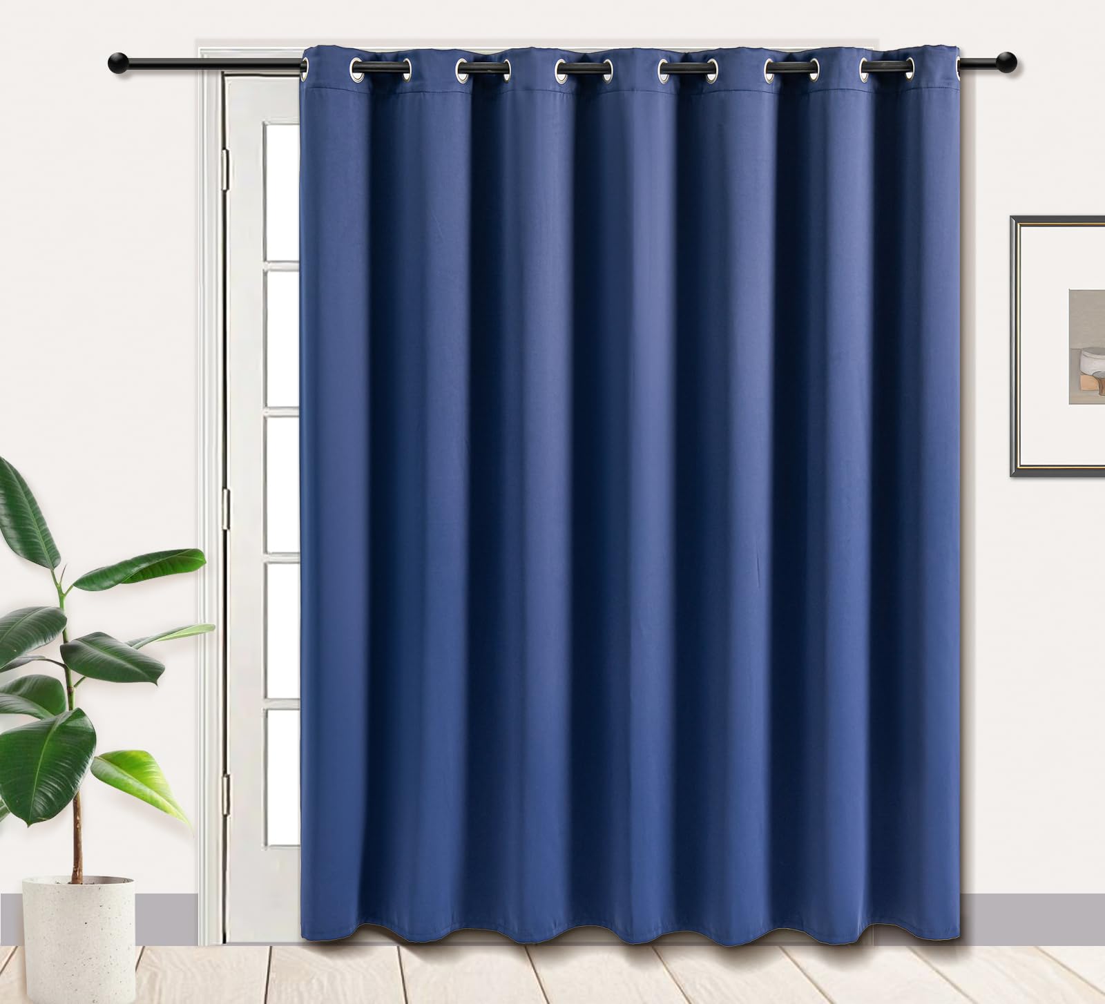 PI Blackout Sliding Door Curtains 84 INCHES Long,Grommet Thermal Insulated Room Divider Door Curtains Window Treatment for Livin
