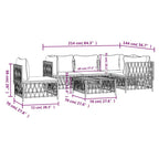 vidaXL Modern 6-Piece Patio Lounge Set - Flexible and Customizable White Steel Modular Design - Weather-Resistant Woven Fabric - Comfortable Outdoor Seating with Thick Cushions