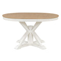Lumisol Round Dining Table For 4, Farmhouse Extendable Kitchen Table With Leaf, Solid Wood Dinner Table For Small Space, 42inch54inch
