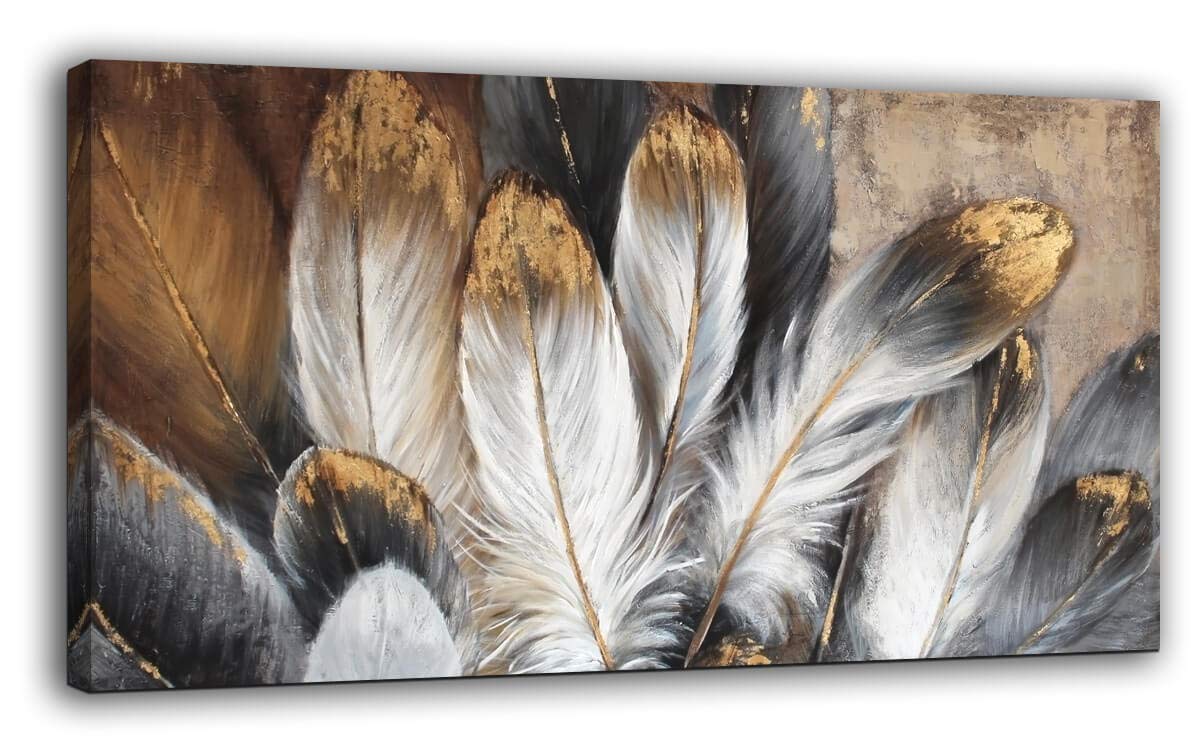 Feather Canvas Wall Art Modern Living Room Bedroom Wall Decoration Large Giclee Print Canvas Painting Artwork for Home Decor One