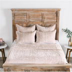 Kosas Home Dimitry 92" Velvet and Solid Cotton Sateen Queen Quilt in Bliss Pink