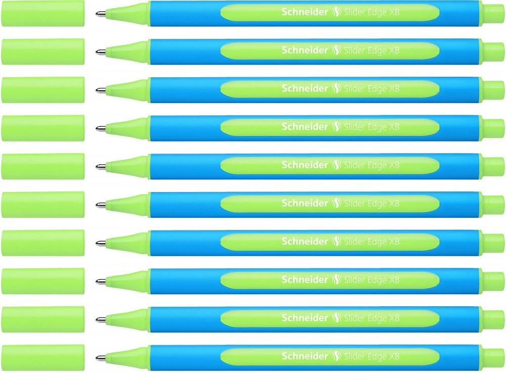 Schneider Slider Edge Xb Ballpoint Pen, Box Of 10, Light Green (152211)