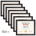 Giftgarden 7 Pack 8.5x11 Picture Frame Black, Award Certificate Diploma Document Bulk 8.5 x 11 Frames for Wall or Tabletop Displ