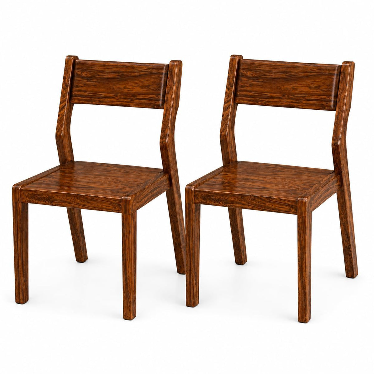Vm Decor Solid Sheesham Wood Stackable Dining Chairs Set Of 2 Walnut