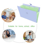 Skydue Letter A4 Paper Expanding File Folder Pockets Accordion Document Organizer (Purple)