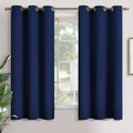 YoungsTex Navy Blue Bedroom Curtains 63 Inch Long Room Darkening - Grommet Thermal Insulated Blackout Drapes for Basement Kids B