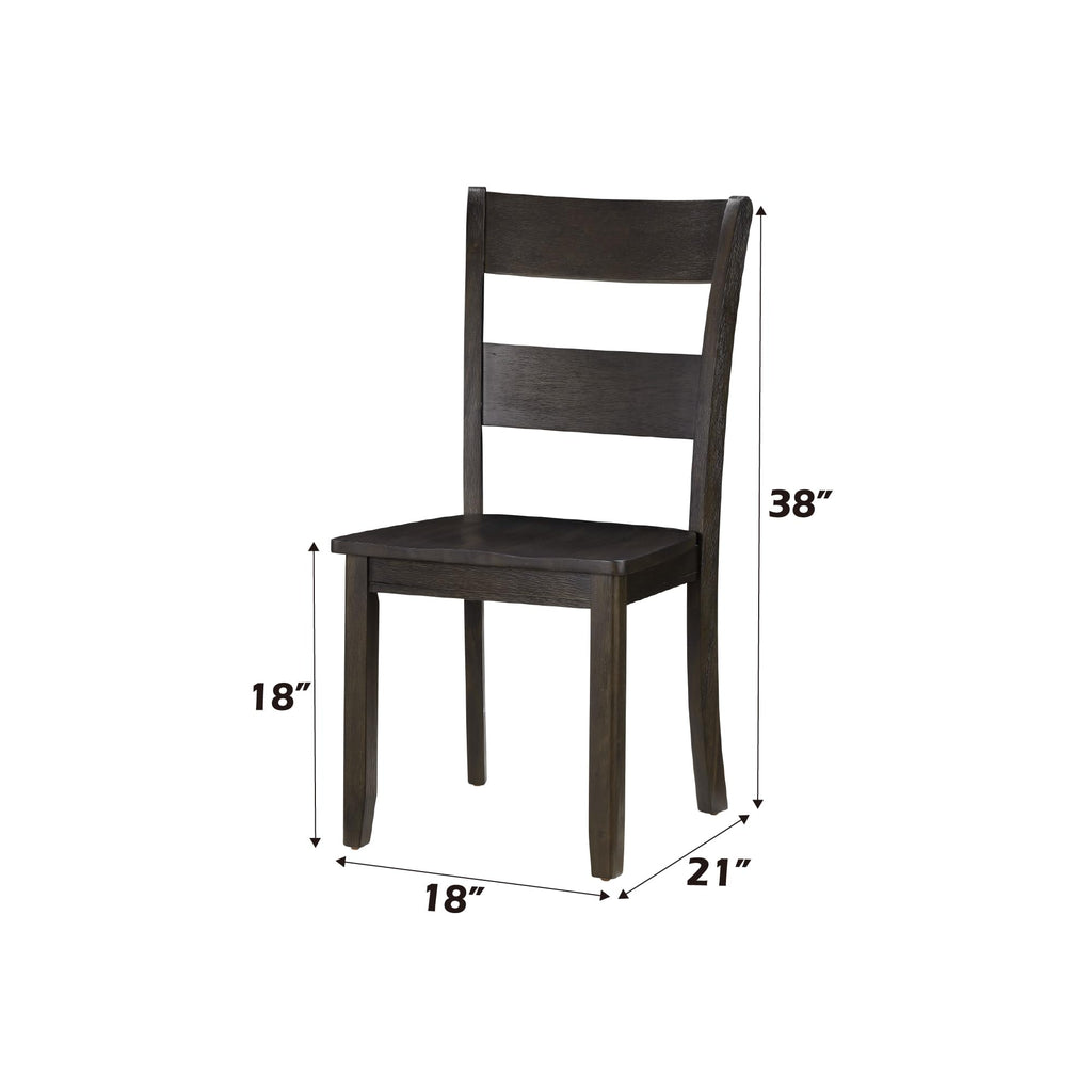 Acme Haddie Dining Side Chair in Distressed Walnut (Set of 2)