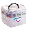 SMILE BOX Eighteen Grid Three Layers Detachable Square Shape Desktop Storage Box Stackable Organizer Unit Removable Container Pl