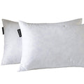 Basic Home 16X26 Oblong Feather & Down Pillow Insert, 100% Cotton Fabric, Set Of 2, White