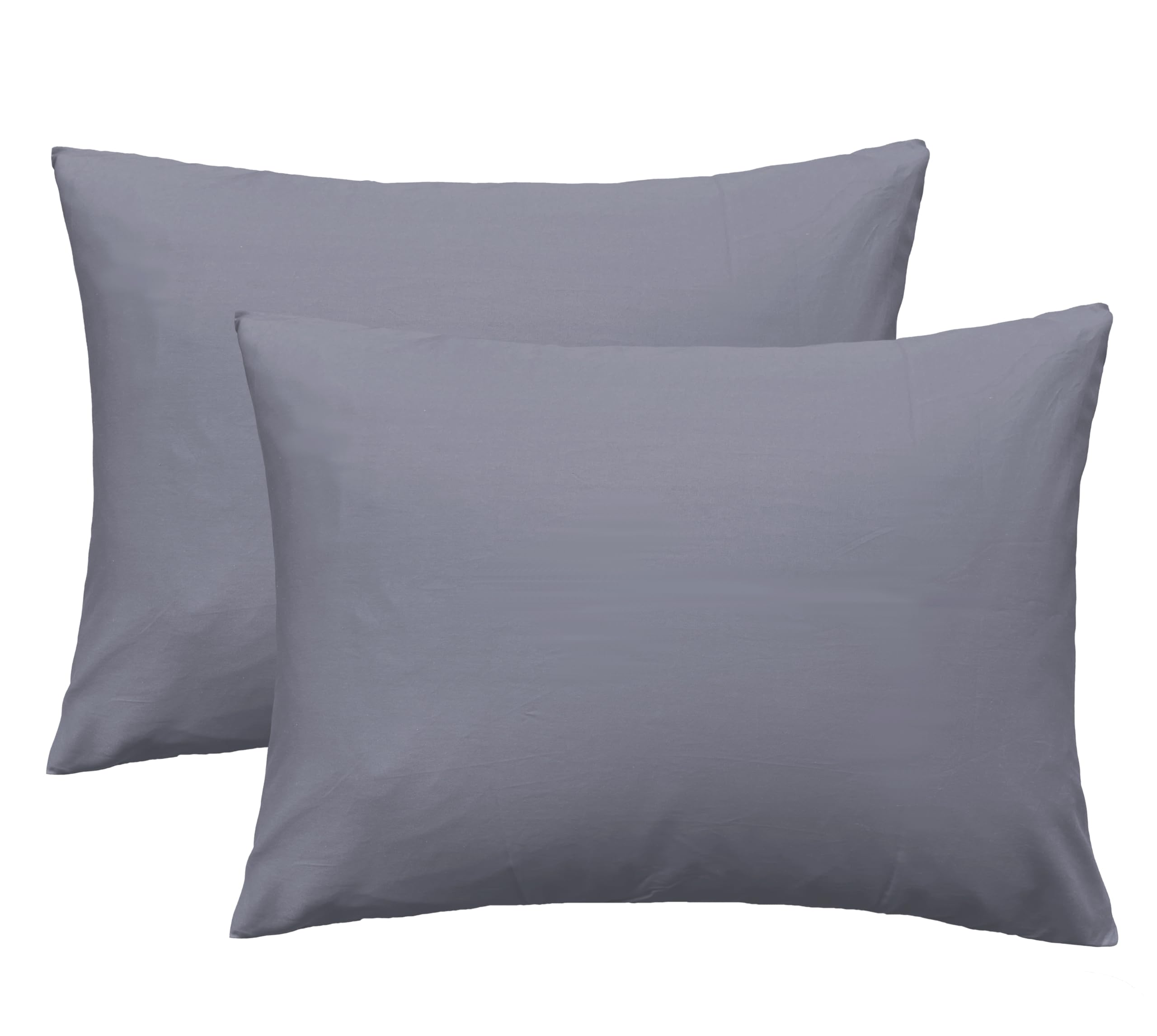 Imaylex Soft 100% Egyptian Cotton Zipper Pillow Case, Cozy And Lightweight Pillowcase, Set Of 2, Dark Grey, Queen, 20'' X 30''
