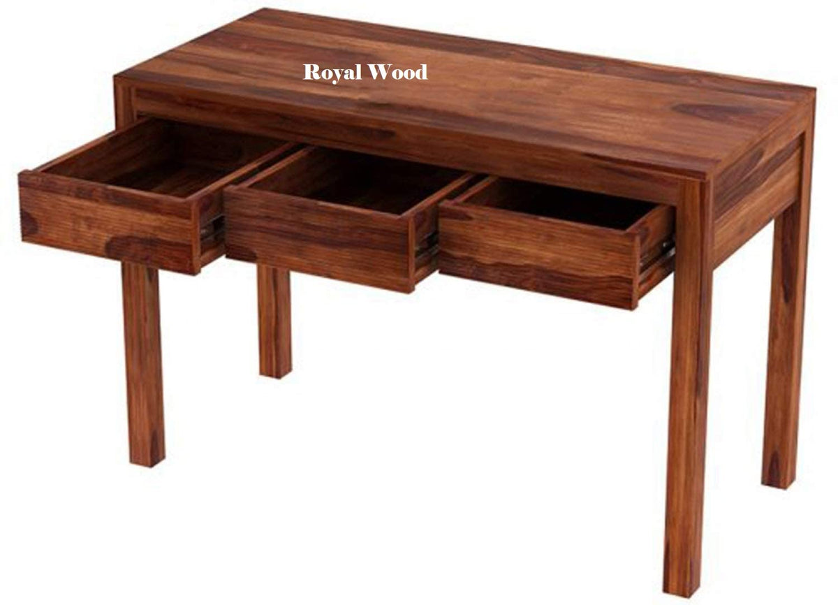Royal Wood Sheesham Wood Study Table/Office Desk With 3 Drawer Storage Wooden Furniture Computer Table, Wood Table, Writing Desk