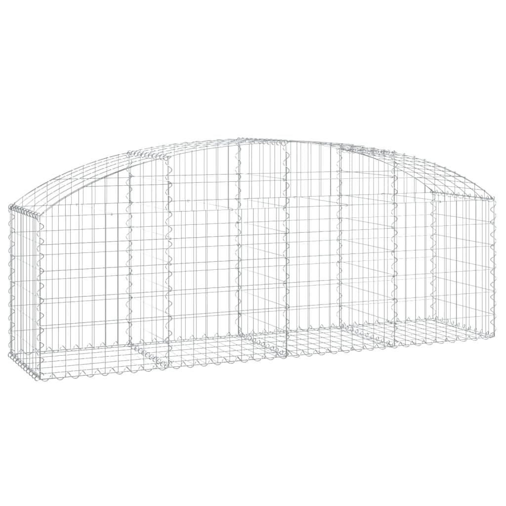 vidaXL Arched Gabion Basket - Durable Galvanized Iron - Multipurpose Outdoor Retaining Wall Structure - Easy Assembly, Sturdy De