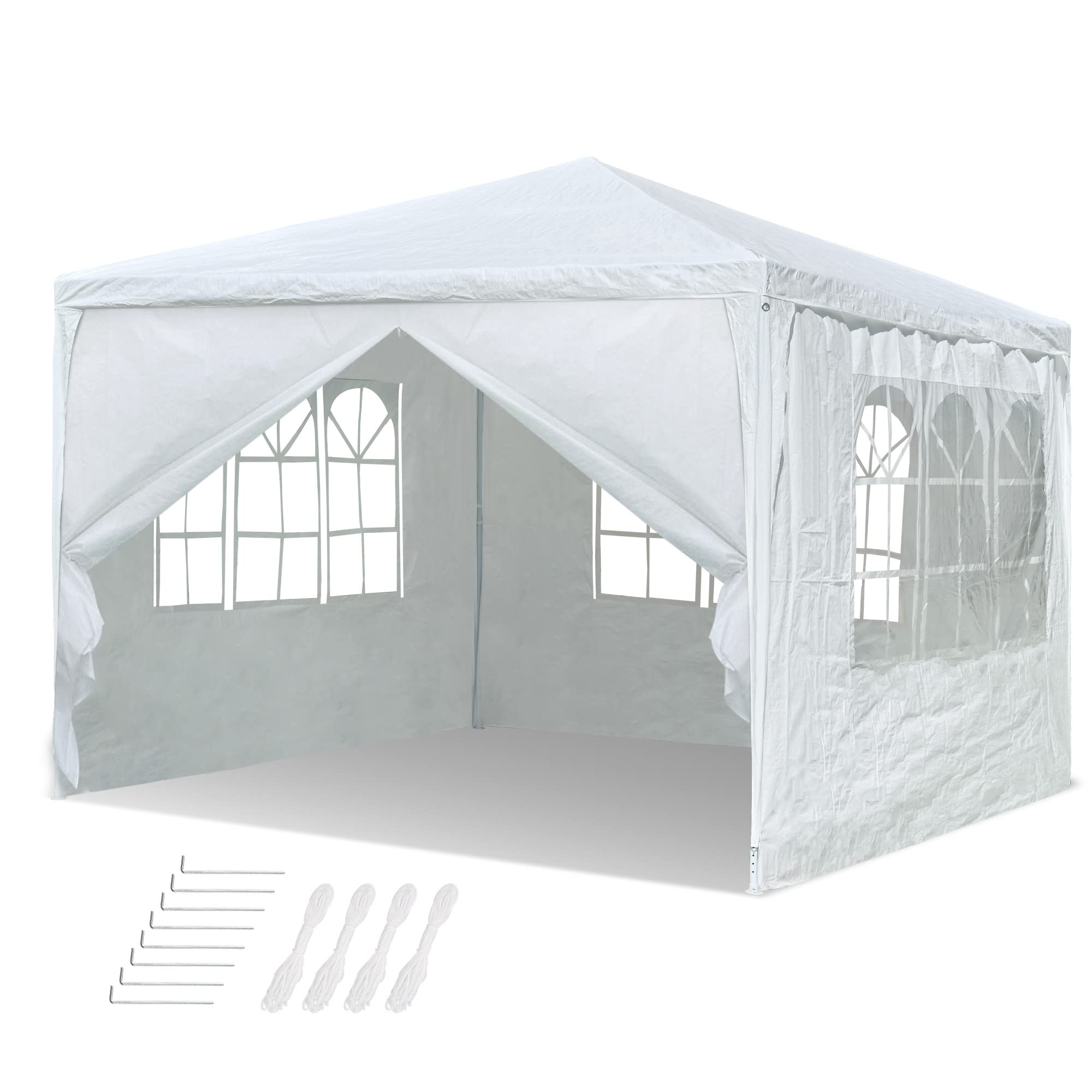 Yescom 10X10' White Outdoor Wedding Party Patio Enclosed Canopy Tent W/Removable Side Wall Canopy For Fetes Event
