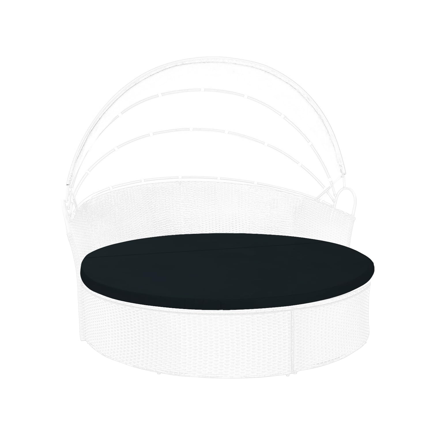 FSJITF Outdoor Sunproof Waterproof Round Daybed Cover, Replacement Patio Furniture Round Sofa Sun Bed Cushion, Cover ONLY (Black