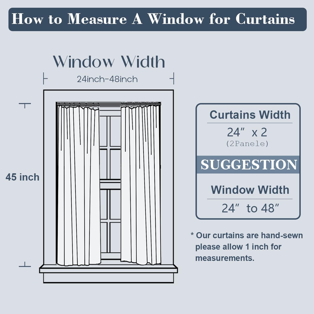 Limon Home Boho Kitchen Curtains 45 Inch Length,Pinch Pleated Short Curtain For Small Windows,Bathroom Window Curtain With Hooks