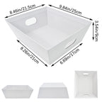 Basket For Gifts Empty, 5 Pk White Empty Gift Baskets To Fill, Sturdy Cardboard Tray With Handles, Large Gift Baskets Empty Bulk