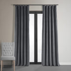 Hpd Half Price Drapes Signature Velvet Thermal Blackout Curtains For Living Room 108 Inch Long 1 Panel Rod Pocket Insulated Blackout Curtains For Bedroom Window Curtains, 50Wx108L, Distance Blue Grey