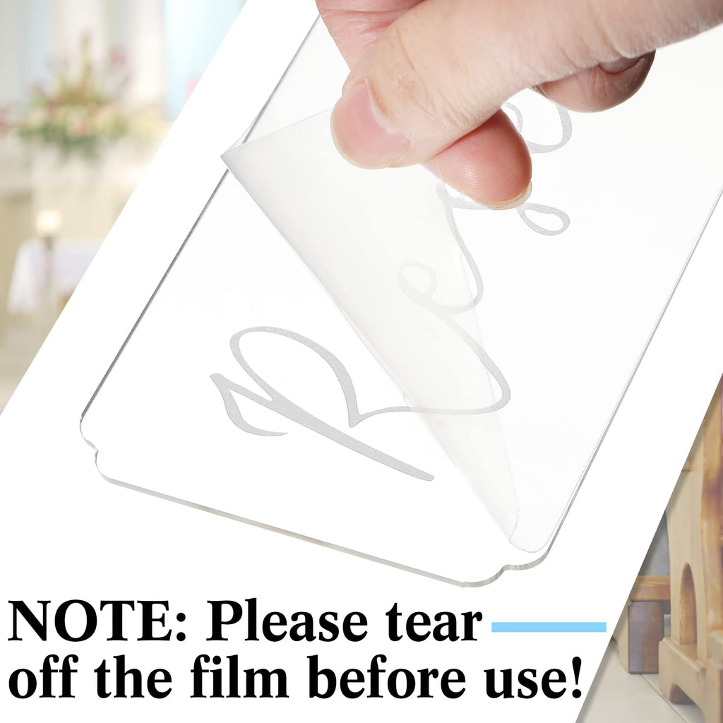 Blulu Reserved Signs (6 Pieces) - Acrylic Tag Hanging Signs With Ribbon For Wedding, Church, Restaurant & Important Events - Whi