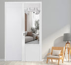 Pi Blackout French Door Curtain,Door Window Shade Privacy Thermal Insulated Long Door Curtain For Glass Door/Sliding Door/Tie Up Shade 1 Panel (W30X80,White)