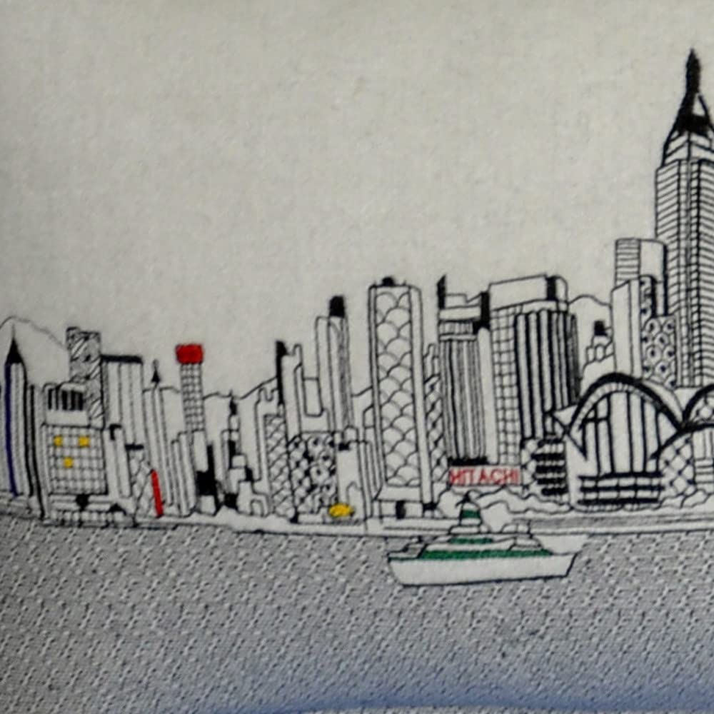 HomeRoots Cream 45' White Hong Kong Daylight Skyline Lumbar Decorative Pillow
