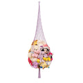 Novel Stuffed animal Net or Hammock Macrame Plush Toy Display- One Hook Only! Convenient for Corners, Walls and Ceiling Hanging 