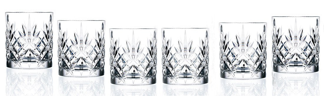Lorren Home Trends Crystal Melodia Collection Double Old Fashioned Glass Set