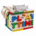 56L Colorful Building Blocks Foldable Square Laundry Hamper with Handles  Large Clothes, Blanket & Toy Storage Basket for Home 