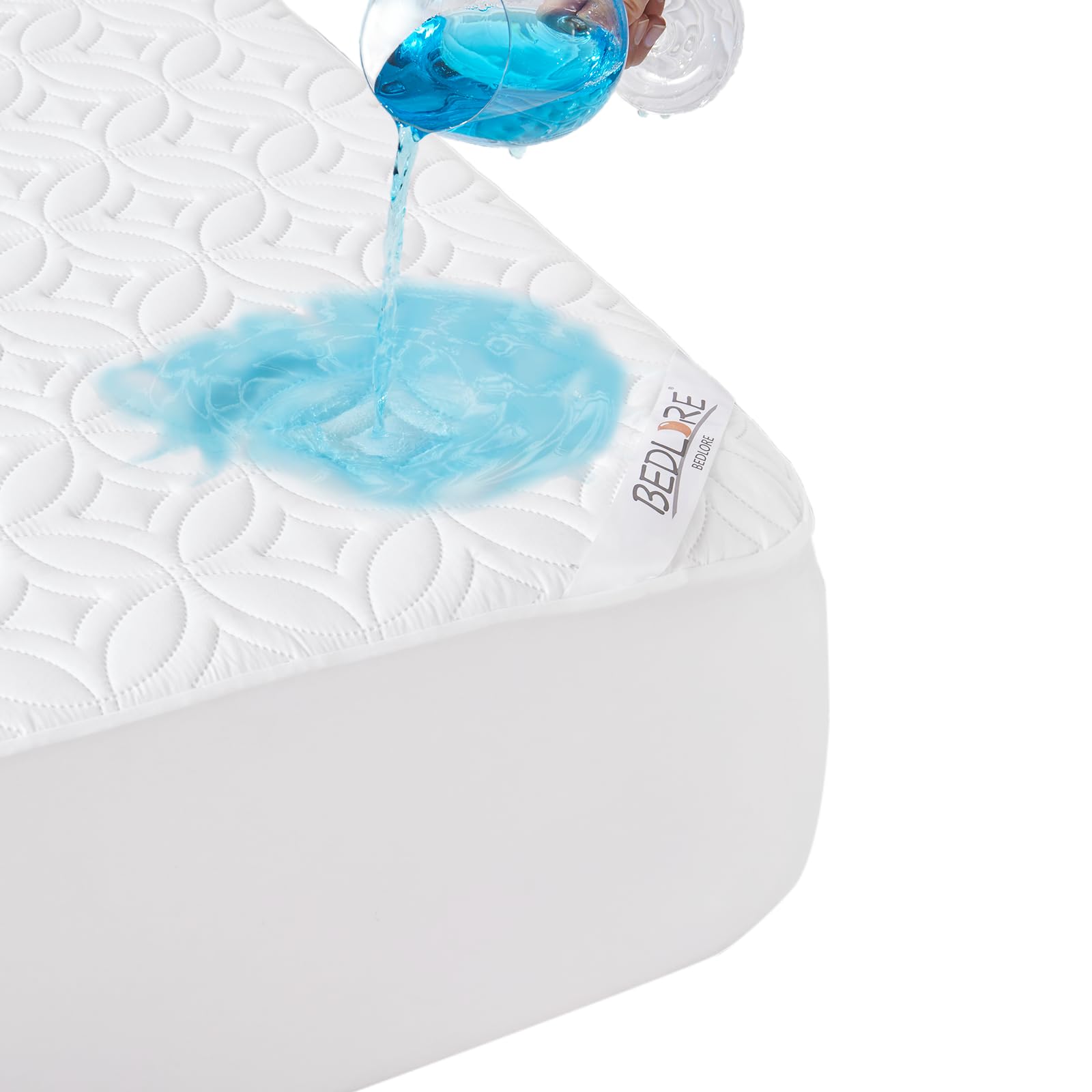 Bedlore Waterproof Mattress Protector, Queen Size Noiseless Mattress Pad With Deep Pocket 6'-18' Depth, Soft & Breathable Bed