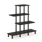 Furinno Turn-N-Tube 4-Tier Design Display Rack, Espresso/Black
