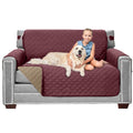 Sofa Shield Loveseat Slip Cover With Patented Strap, Cushion Protector, Reversible Stain And Dog Tear Resistant Slipcover, Quilt