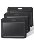 Uniclife 3 Pack Sliding Id Badge Holder Black Horizontal Hard Plastic Case With Clear Window Card Protector Pouch For Office Sch