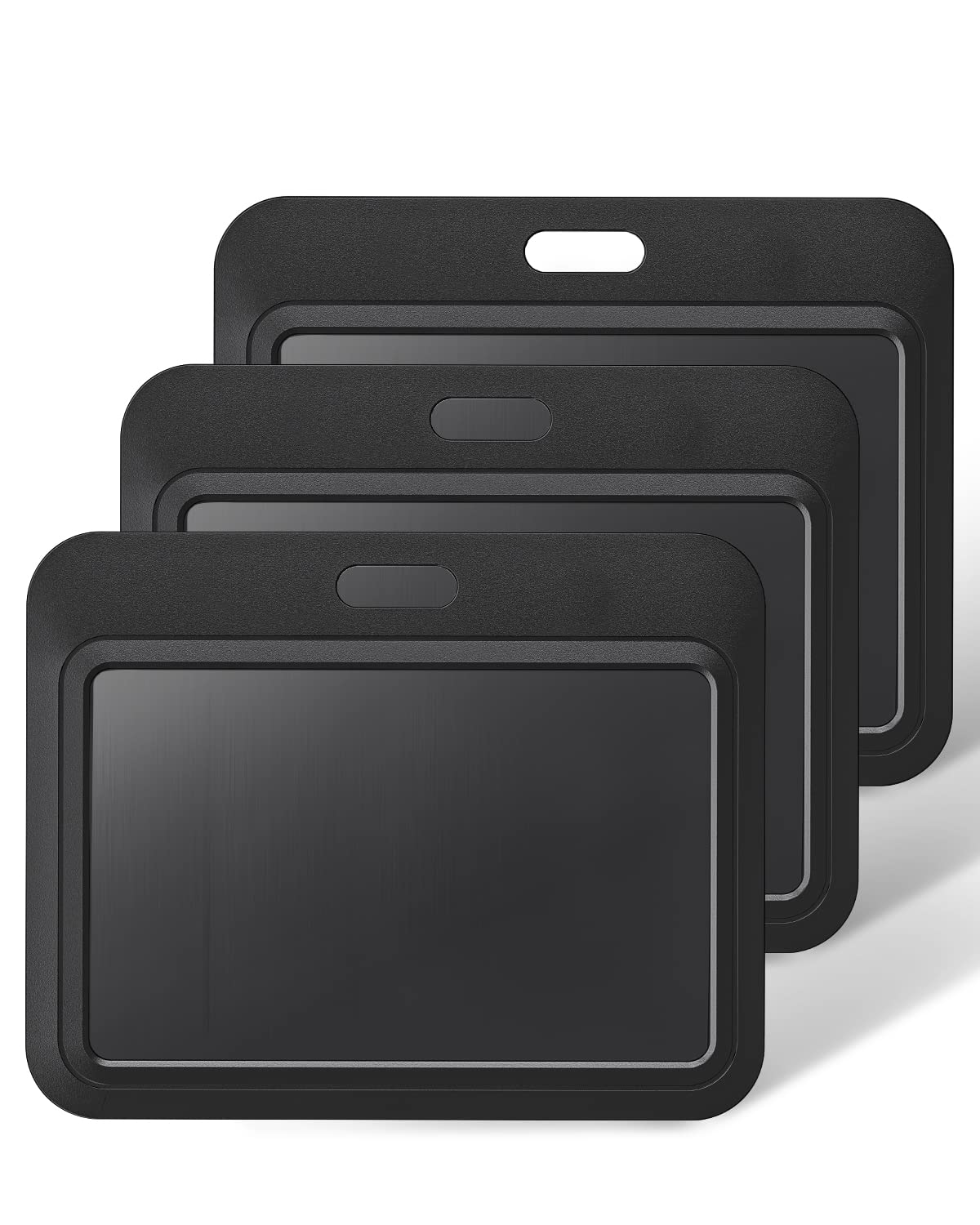 Uniclife 3 Pack Sliding Id Badge Holder Black Horizontal Hard Plastic Case With Clear Window Card Protector Pouch For Office Sch