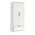 Sauder HomePlus Wardrobe/Storage Cabinet, Spacious Hidden Storage, Wardrobe Armoire, 29.1x20.9x71.2 - Soft White Finish
