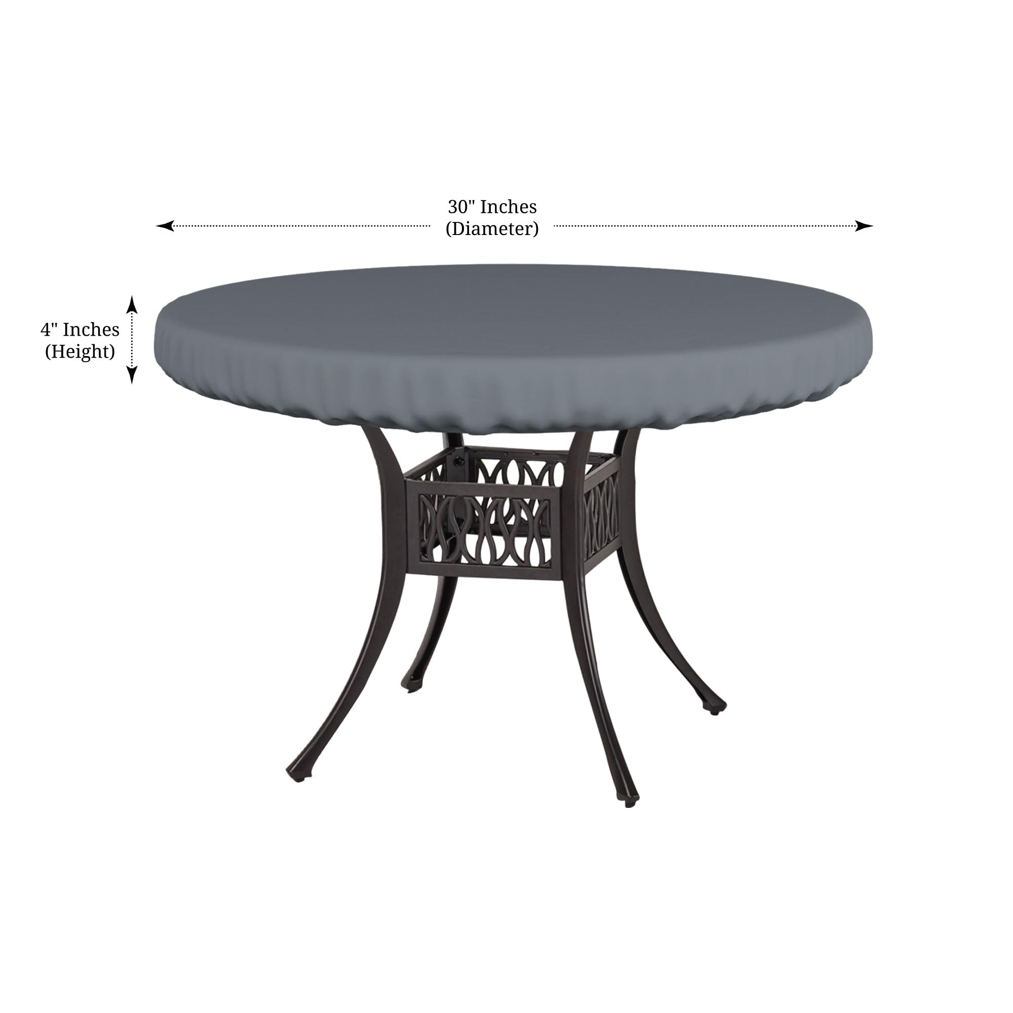 Covers & All Round Table Top Cover, 12 Oz Waterproof Uv & Weather Resistant Patio Table Cover, Outdoor Table Cover For Patio Outdoor Furniture & Coffee Table (30' Dia X 4' H Inches, Gray)