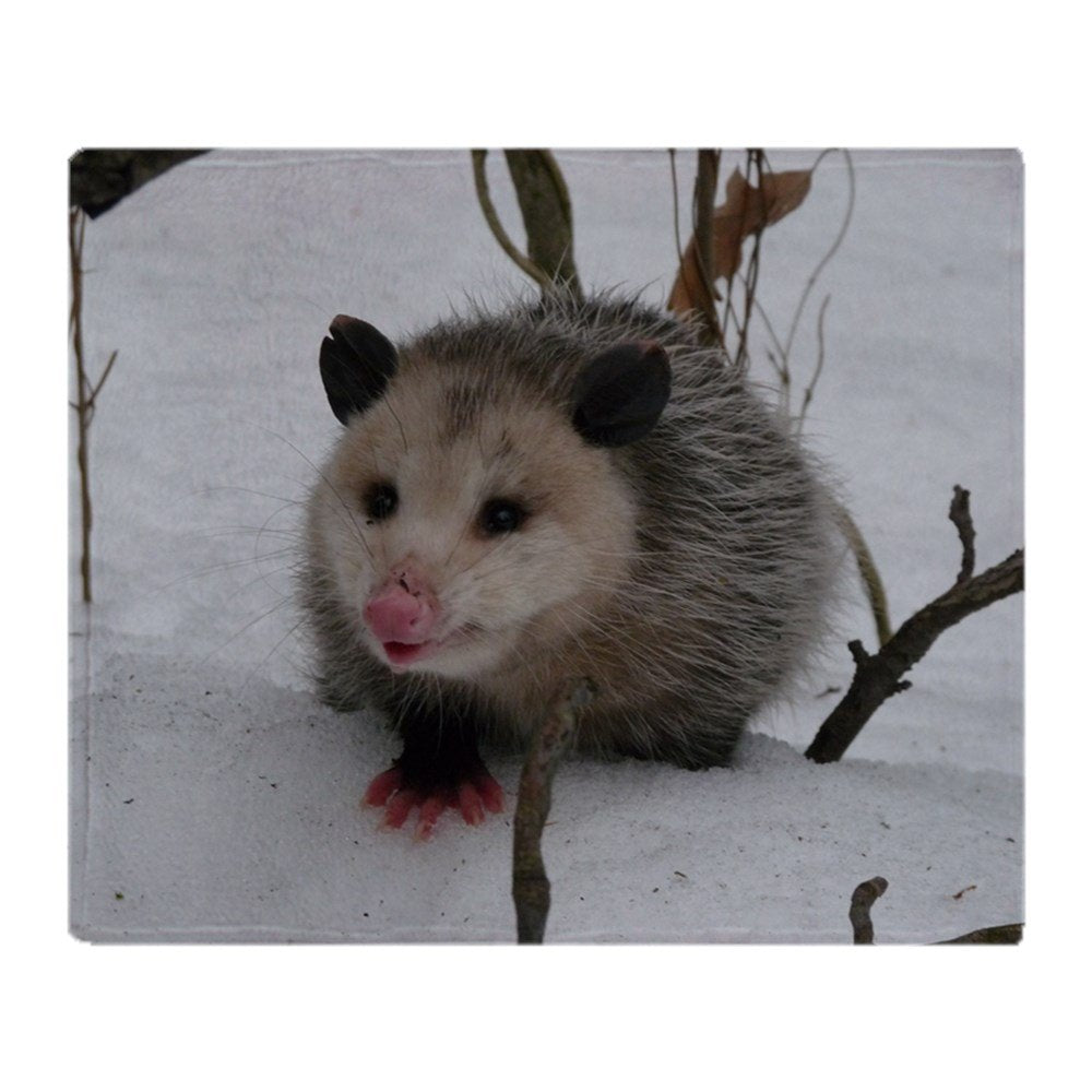 Cafepress Snow Possum Throw Blanket Super Soft Fleece Plush Throw Blanket, 60'X50'
