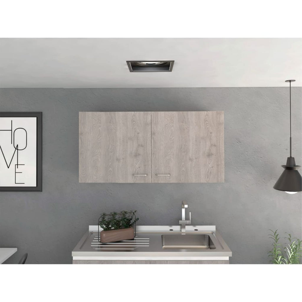 Depot E-Shop Alder Wall Cabinet, Two-Door Cabinet, Internal Shelf-Light Grey, for Kitchen