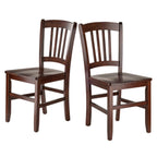 Ergode Elegant 3-Piece Shaye Dining Table Set | Solid Wood | Walnut Finish | 2 Slat Back Chairs | Contemporary Design | Easy Assembly (94358VV) (94358-VV) (94582-VV)