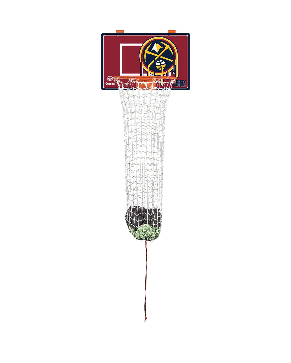 The Dunk Collection Dirty Dunk Over-The-Door Basketball Hoop Laundry Hamper, Denver Nuggets, NBA