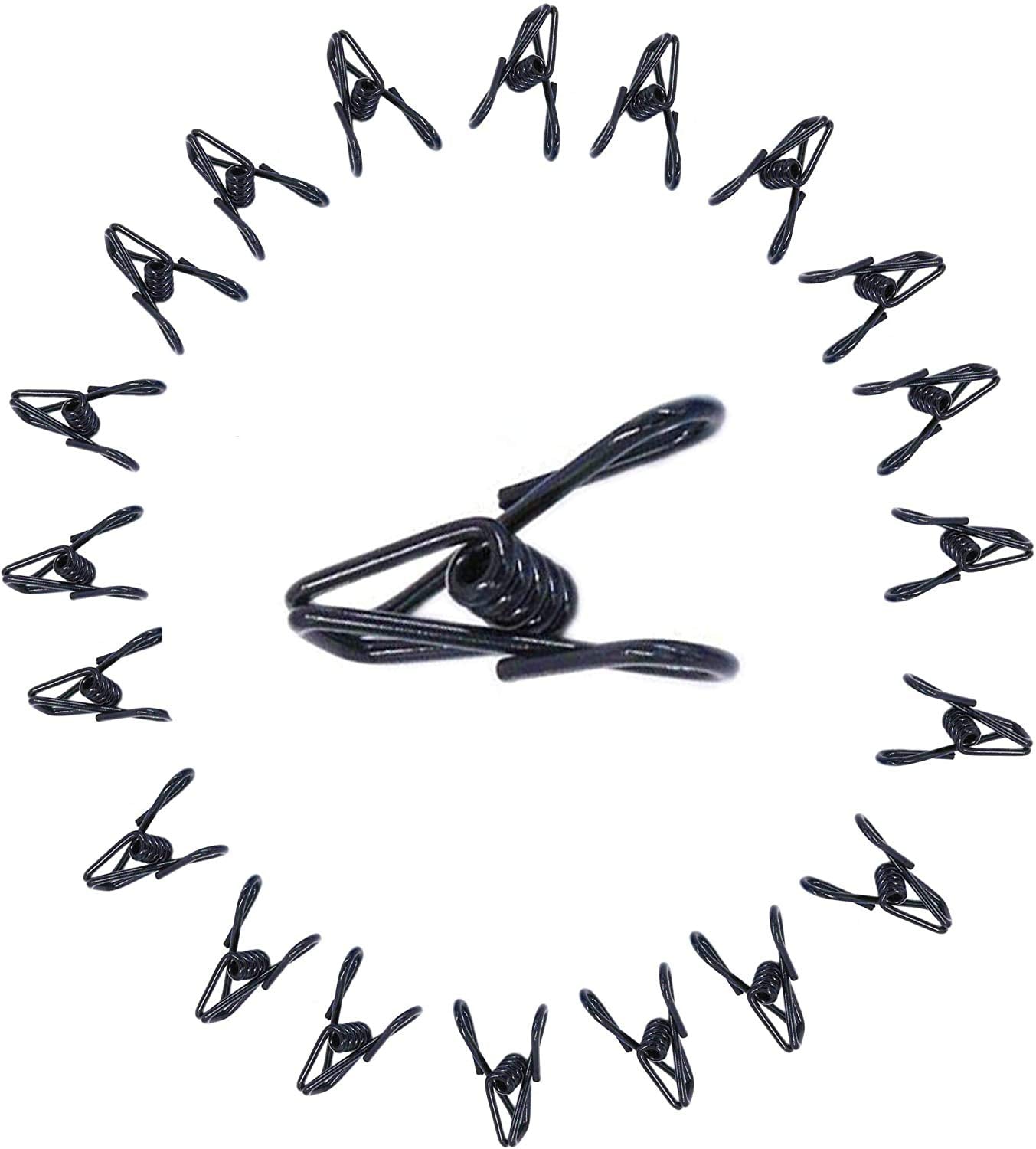 20 Pcs 2 Inch Black Chip Clips, Pvc Coating High Elasticity Strength Steel Clothes Pins, Food Clips And Bag Clips