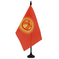 Kyrgyzstan Table Flag 5' X 8' - Kyrgystani Desk Flag 21 X 14 Cm - Black Plastic Stick And Base - Az Flag