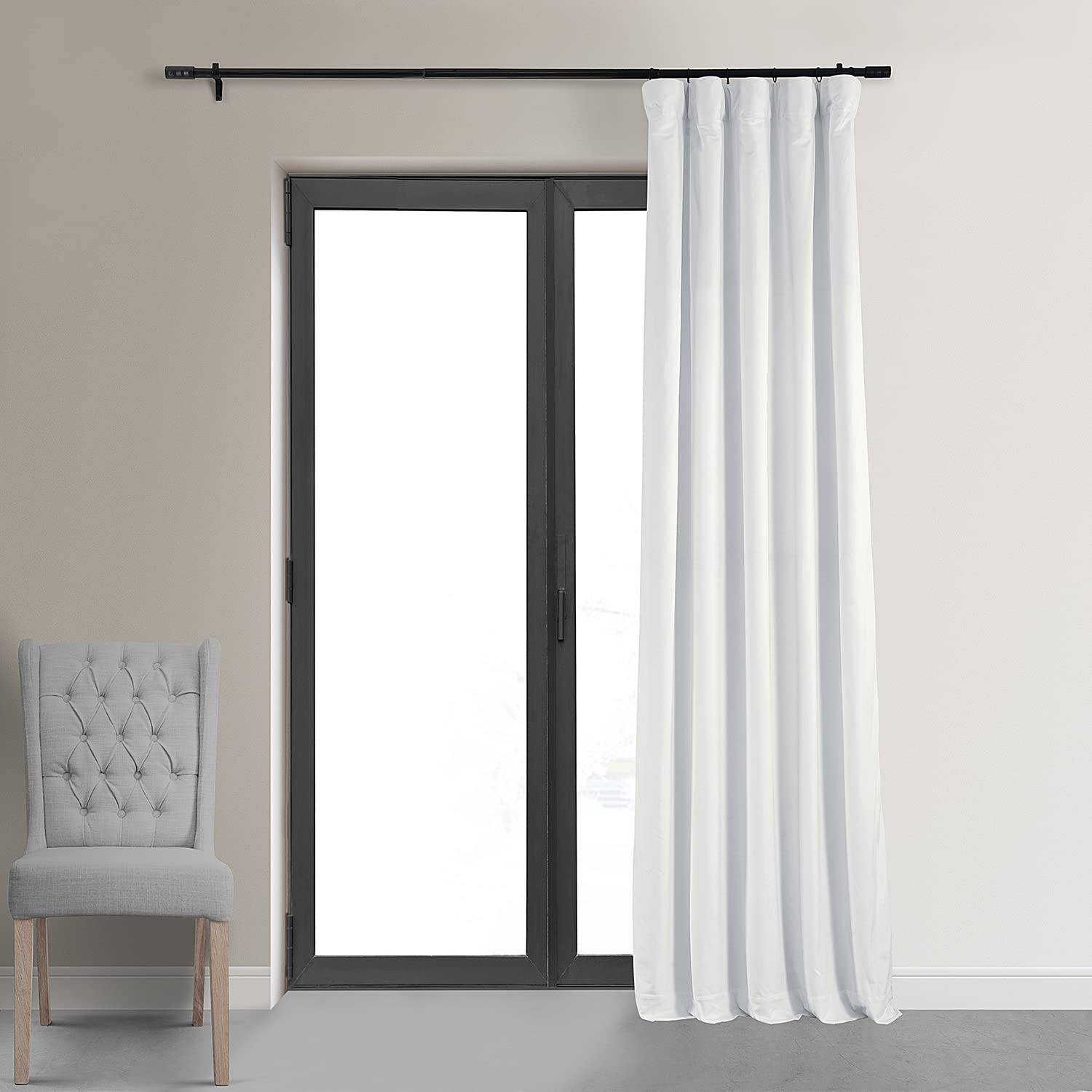 Hpd Half Price Drapes Signature Velvet Thermal Blackout Curtains For Living Room 108 Inch Long (1 Panel) Rod Pocket Insulated Blackout Curtains For Bedroom Window Curtains, 50W X 108L, Primary White