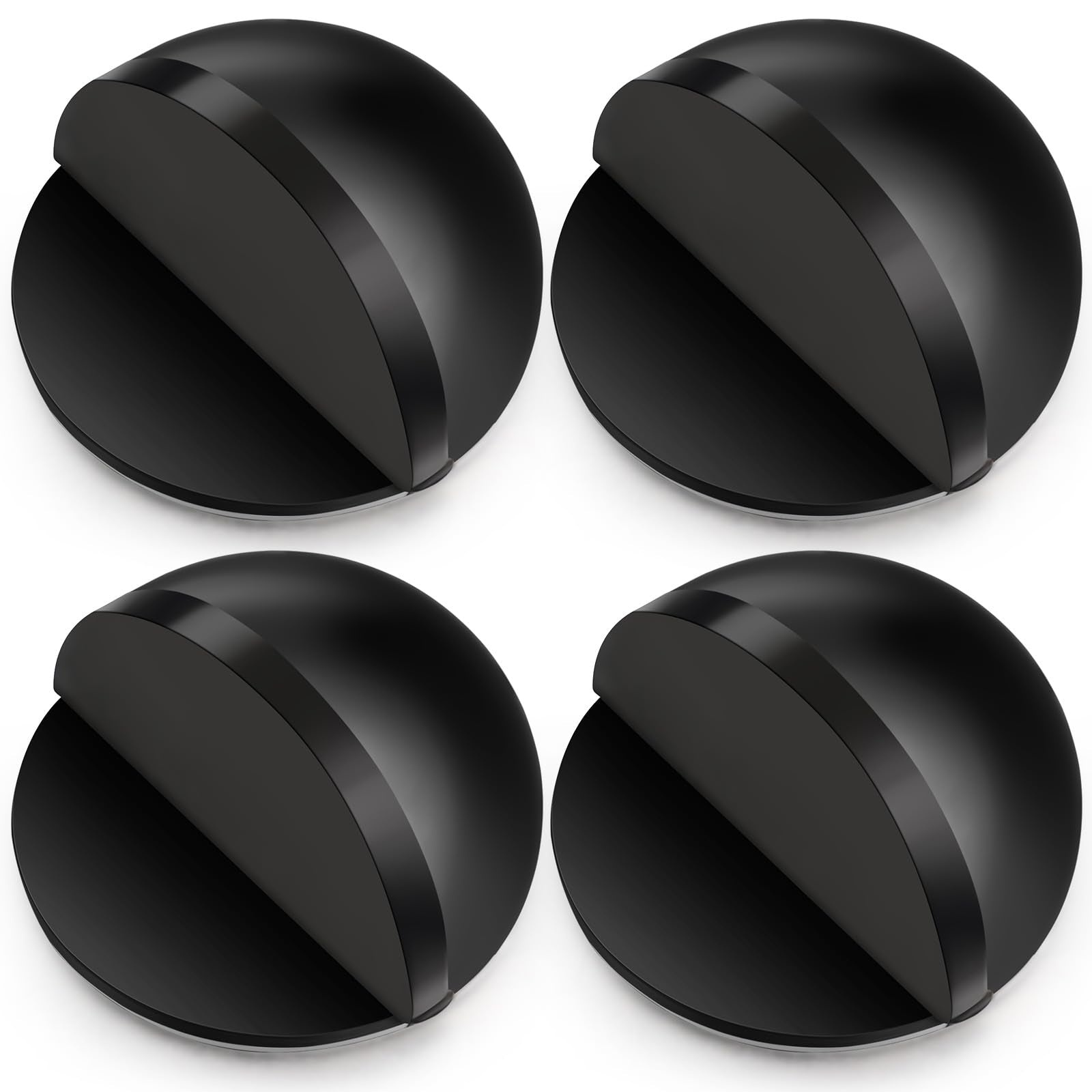 Morningro 4 Pcs Self Adhesive Door Stoppers, Stainless Steel Floor Door Stop Wall Protector, Half Dome Floor Gate Block For Livi