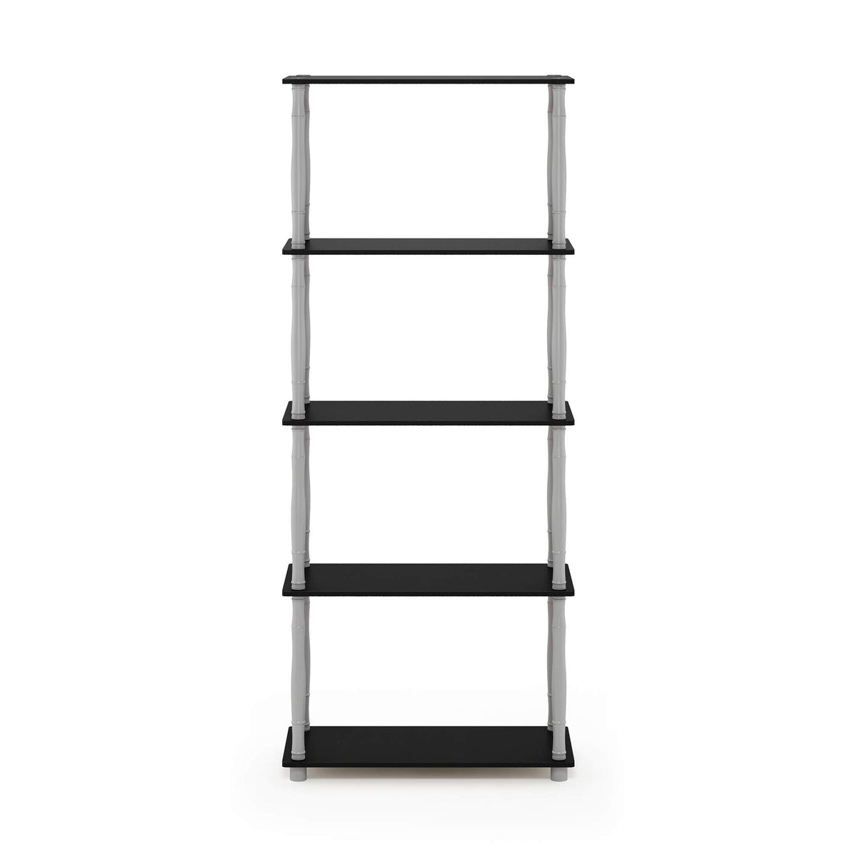 Furinno Turn-N-Tube 5-Tier Multipurpose Shelf / Display Rack / Storage Shelf / Bookshelf, Classic Tubes, Black/Grey