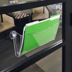 Azar Displays 250055 Clear Plastic Wall Mount File Holder With Suction Cups, 4-Pack
