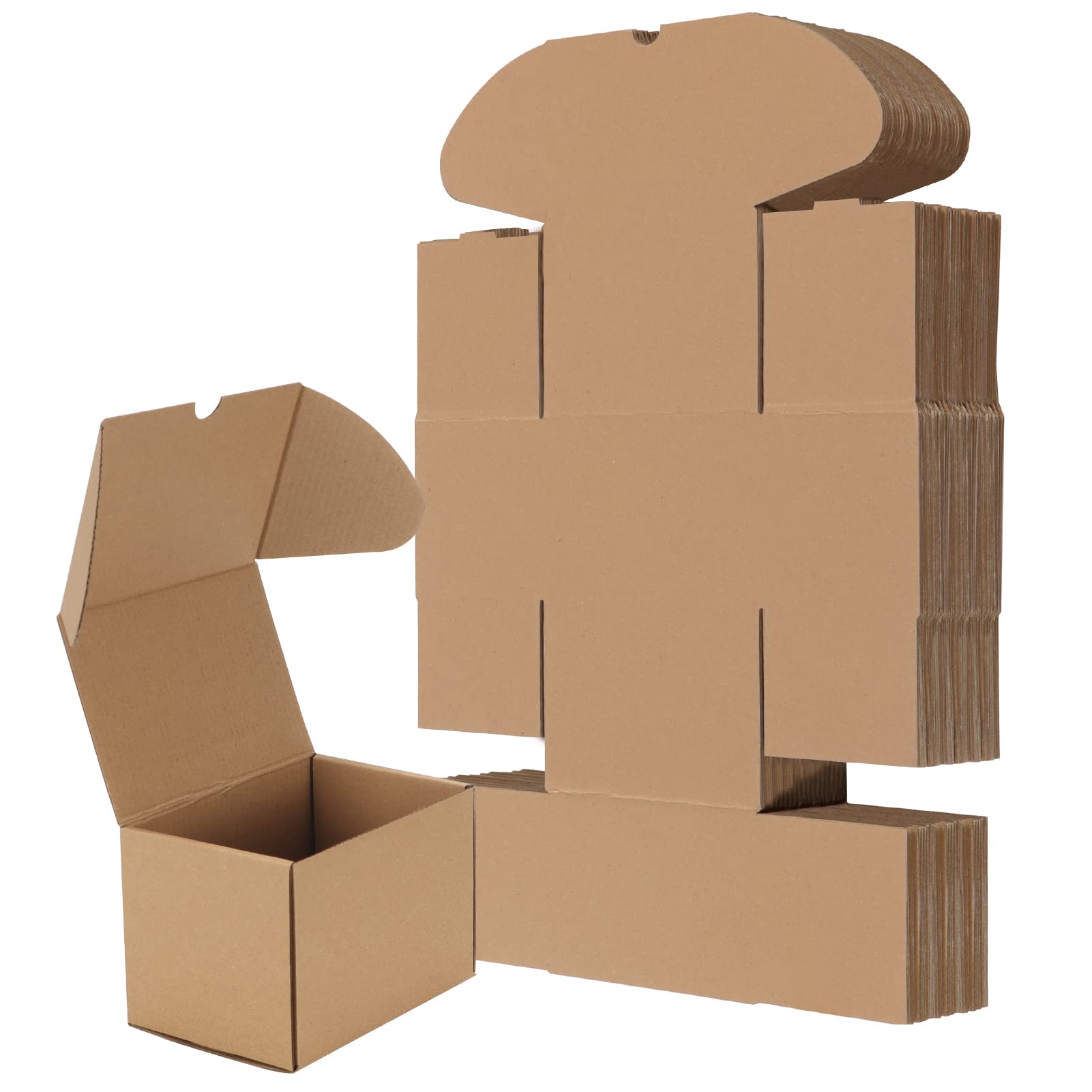 Rlavbl 6X4X4 Inches Shipping Boxes Set Of 25, Brown Small Corrugated Cardboard Box, Mailer Boxes For Packing Small Business